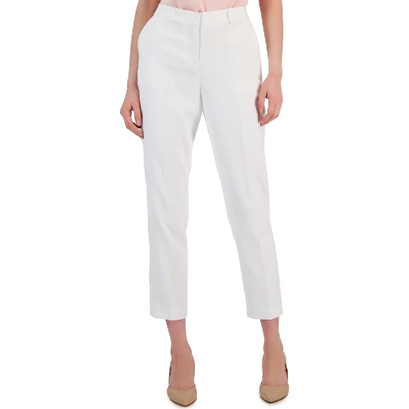 Tight trousers for women with side slits and ankle-length design for chic style -Tahari Womens Mid-Rise Ankle Dress Pants