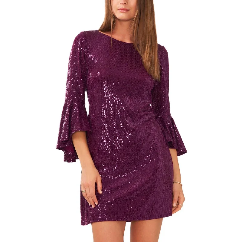 Tiered Party Dress for Voluminous Look -Vince Camuto Womens Sequined Short Cocktail And Party Dress