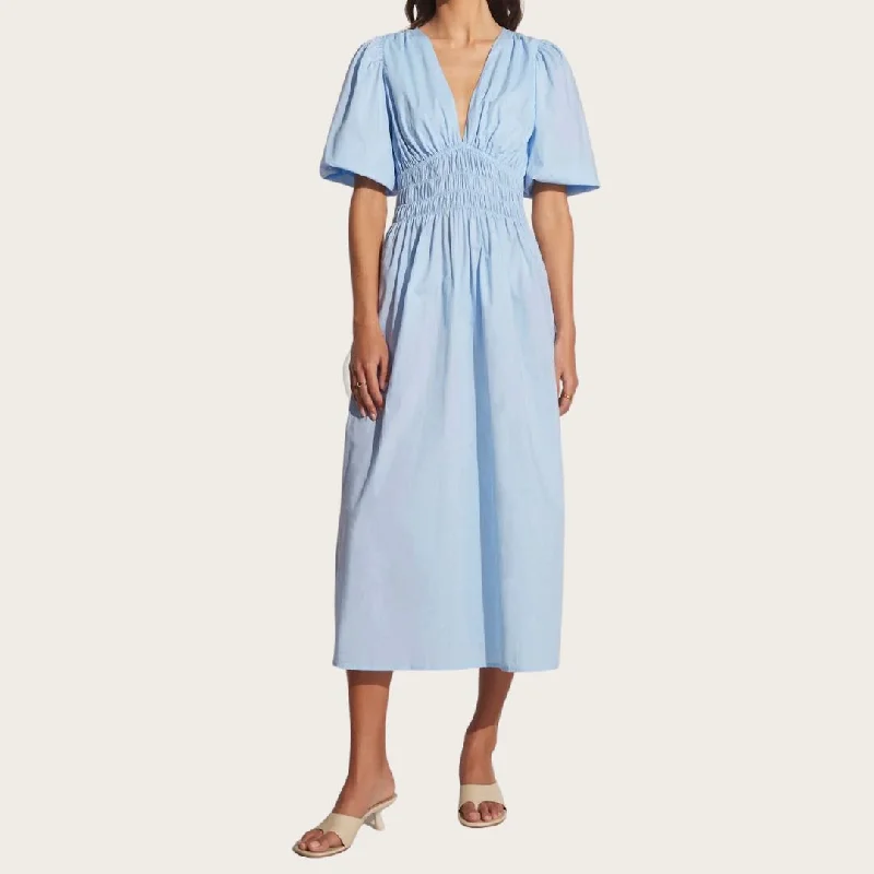 Christmas Dresses for Holiday -Agnata Midi Dress (Cornflower Blue)