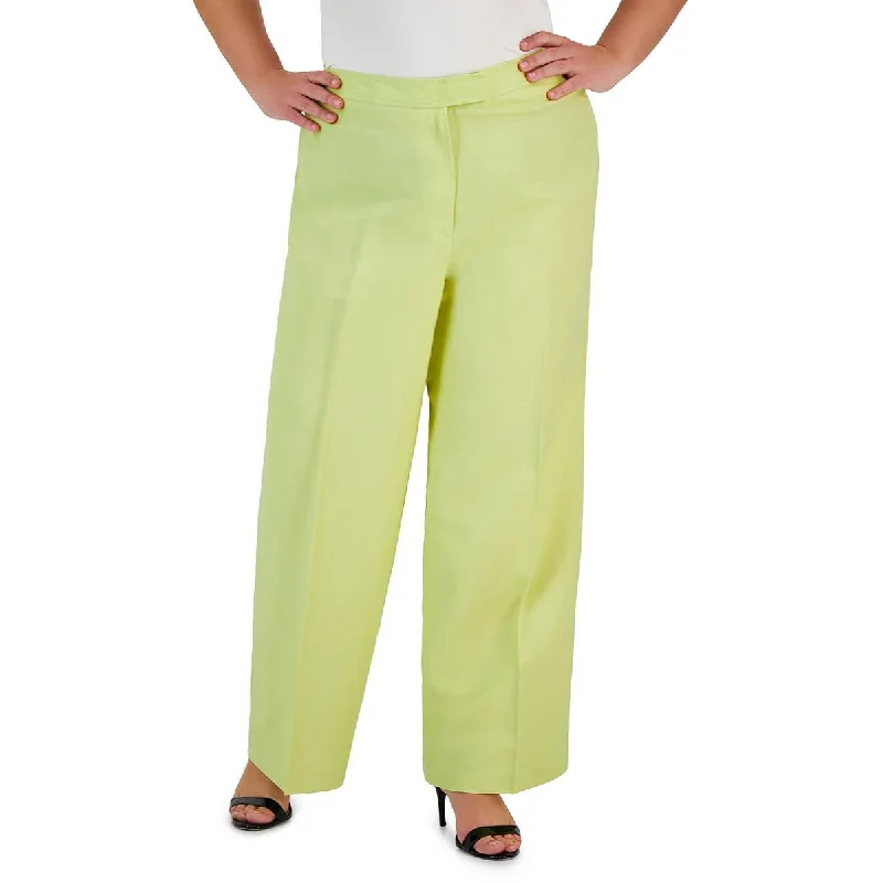 Tight trousers for women with elastic waistband for comfortable all-day wear -Anne Klein Womens High Rise Stretch Wide Leg Pants