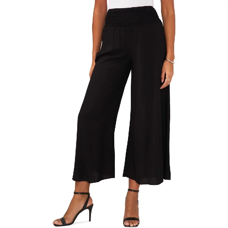 Bold color tight trousers for women with bright hues and daring style choices -Sam and Jess Womens Smocked Rayon Wide Leg Pants