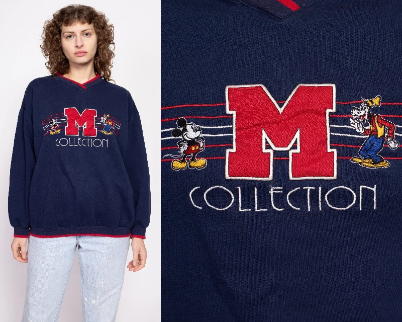 Hypoallergenic Blouses for Sensitive -90s Mickey & Co M Collection Elbow Patch Sweatshirt - Extra Large