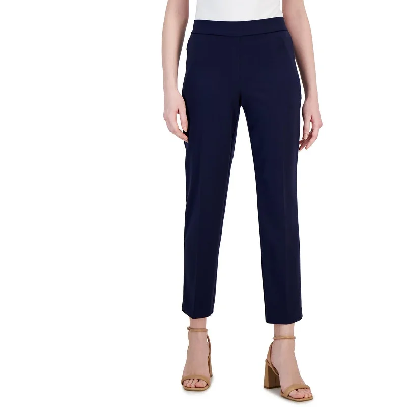 Bold patterned tight trousers for women with geometric or floral prints for unique look -T Tahari Womens High Rise Solid Ankle Pants