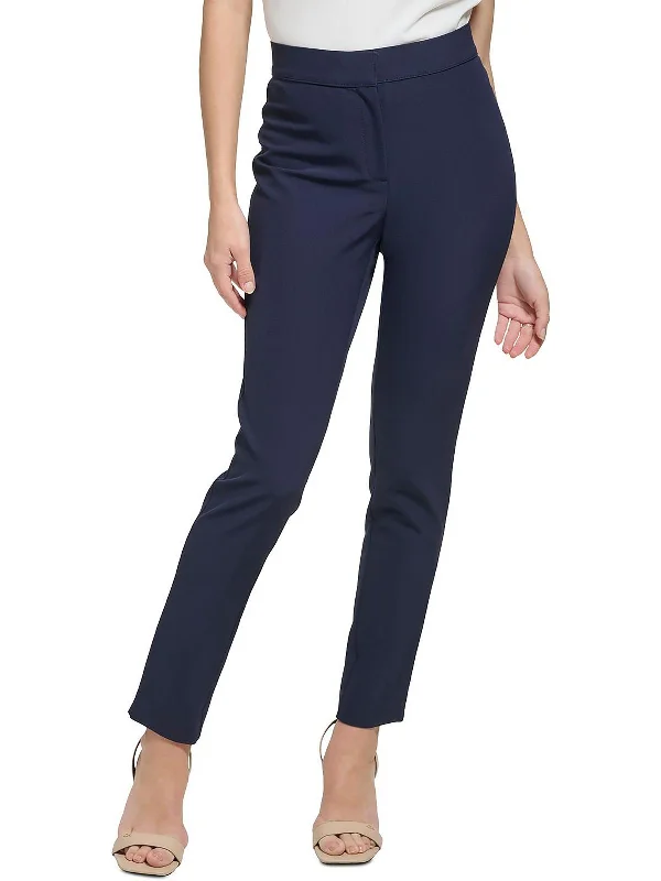 Tailored stretch tight trousers for women with comfortable waistband and flattering design -Womens Skinny Flat Front Dress Pants