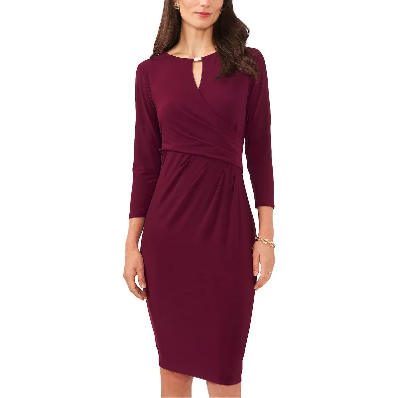 Low-waisted Dresses for Relaxed -MSK Womens Jersey Faux Wrap Midi Dress