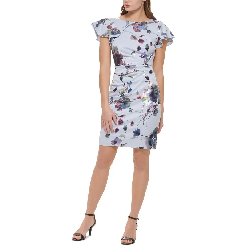 High Waisted Party Dress for Shape -Jessica Howard Womens Petites Floral Print  Cocktail And Party Dress